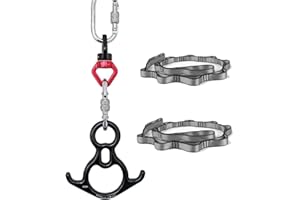 PRIOR FITNESS Aerial Silk Hardware (Deluxe Professional Set), Aerial Silk Accessories, Aerial Silk Hardware Kit Includes 1x 8 Descender, 1x Swivel, 2× Titanium-Steel Carabiners, and 2× Daisy Chain