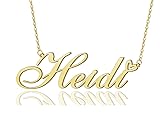 Heidi Heart Name Necklace 18k Gold Plated Stainless