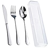 4PCS Premium Travel Utensils With Case, Stainless