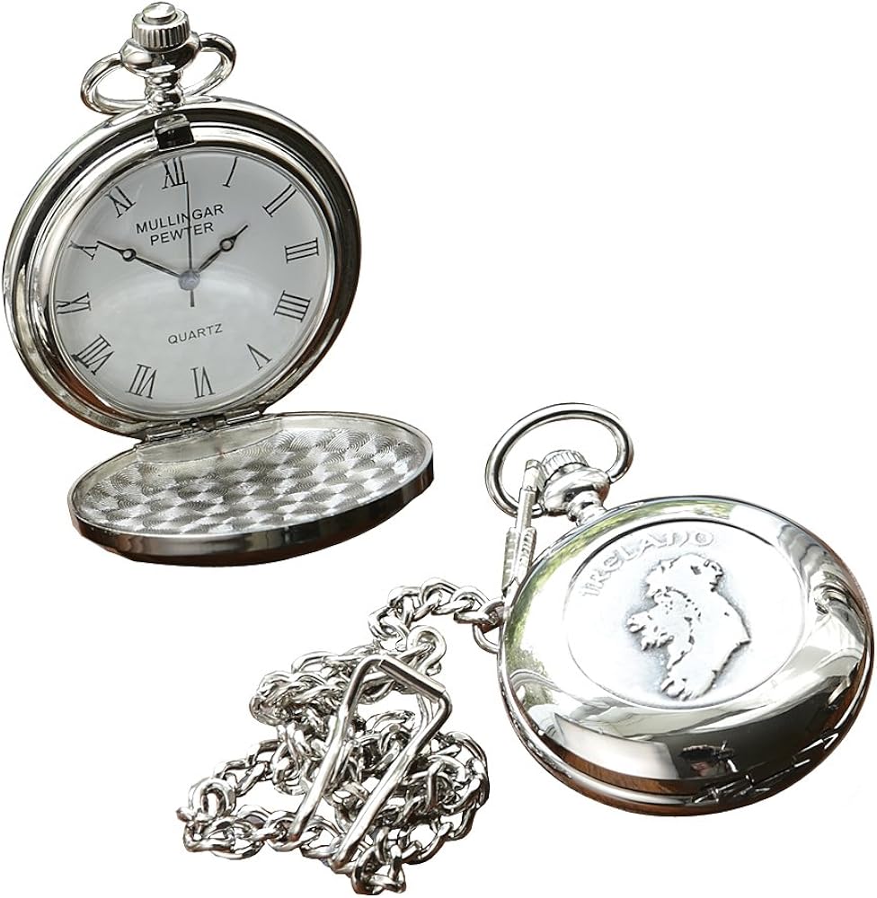 Irish Celtic Ireland Pocket Watch by Mullingar Pewter Jewelry