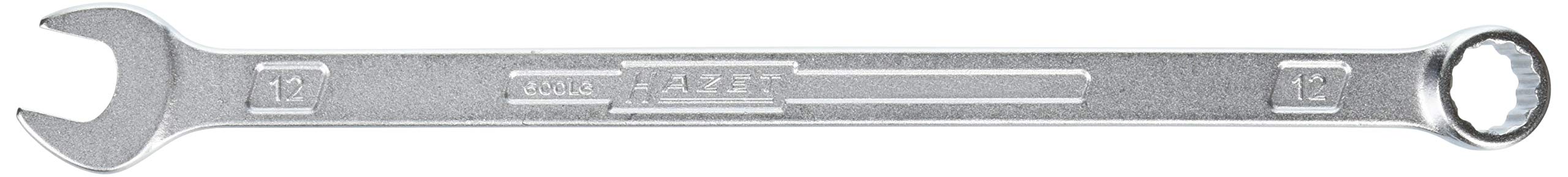 HAZET 600LG-12 230 mm X-Long 12-Point Traction Profile Slim Design Combination Wrench - Chrome-Plated