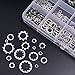 Hilitchi 400-Pcs 304 Stainless Steel External Internal Tooth Star Lock Washers Assortment Kit - Included: M2 M3 M4 M5 M6 M8 M10 M12