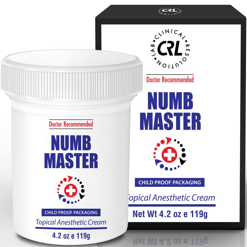 Numb Master 5% Lidocaine Topical Numbing Cream with Aloe, Vitamin E, 4.2 Oz Maximum Strength Topical Anesthetic Cream Pain Relief Cream with Child Resistant Cap