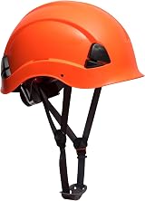 Portwest PS53 Safety Hard Hat Orange 6-Point Harness Unvented ABS Shell