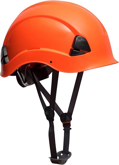 Portwest PS53 Safety Hard Hat Orange 6-Point Harness Unvented ABS Shell