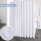 Furlinic Extra Wide Shower Curtain 108 x 72 in White with 18 Hooks view 4