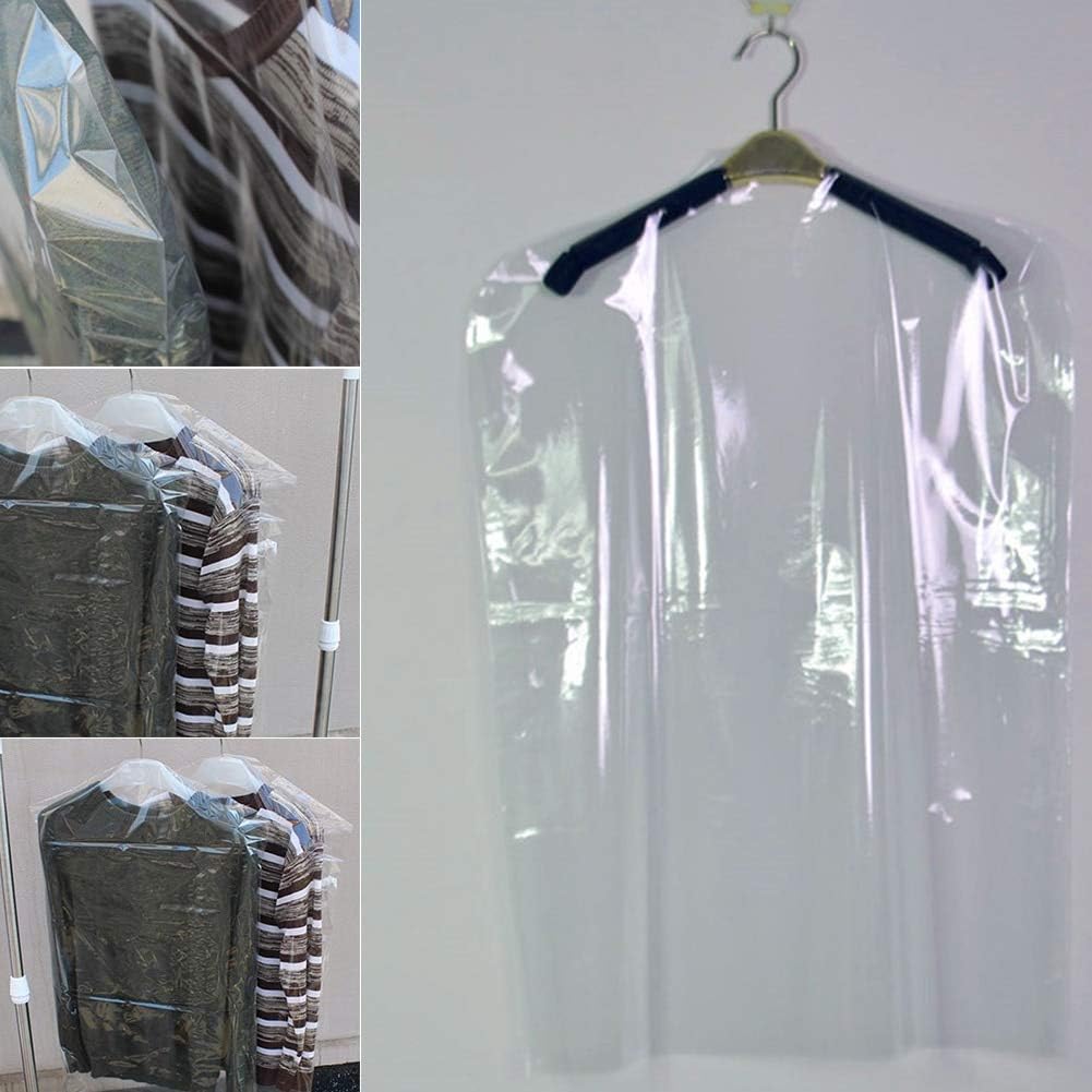 Uk Store 247 Clear Long 40inch Dry 100 Gauge Cleaning Laundrette Polythylene Garment Clothes Cover Protector Bags (200)