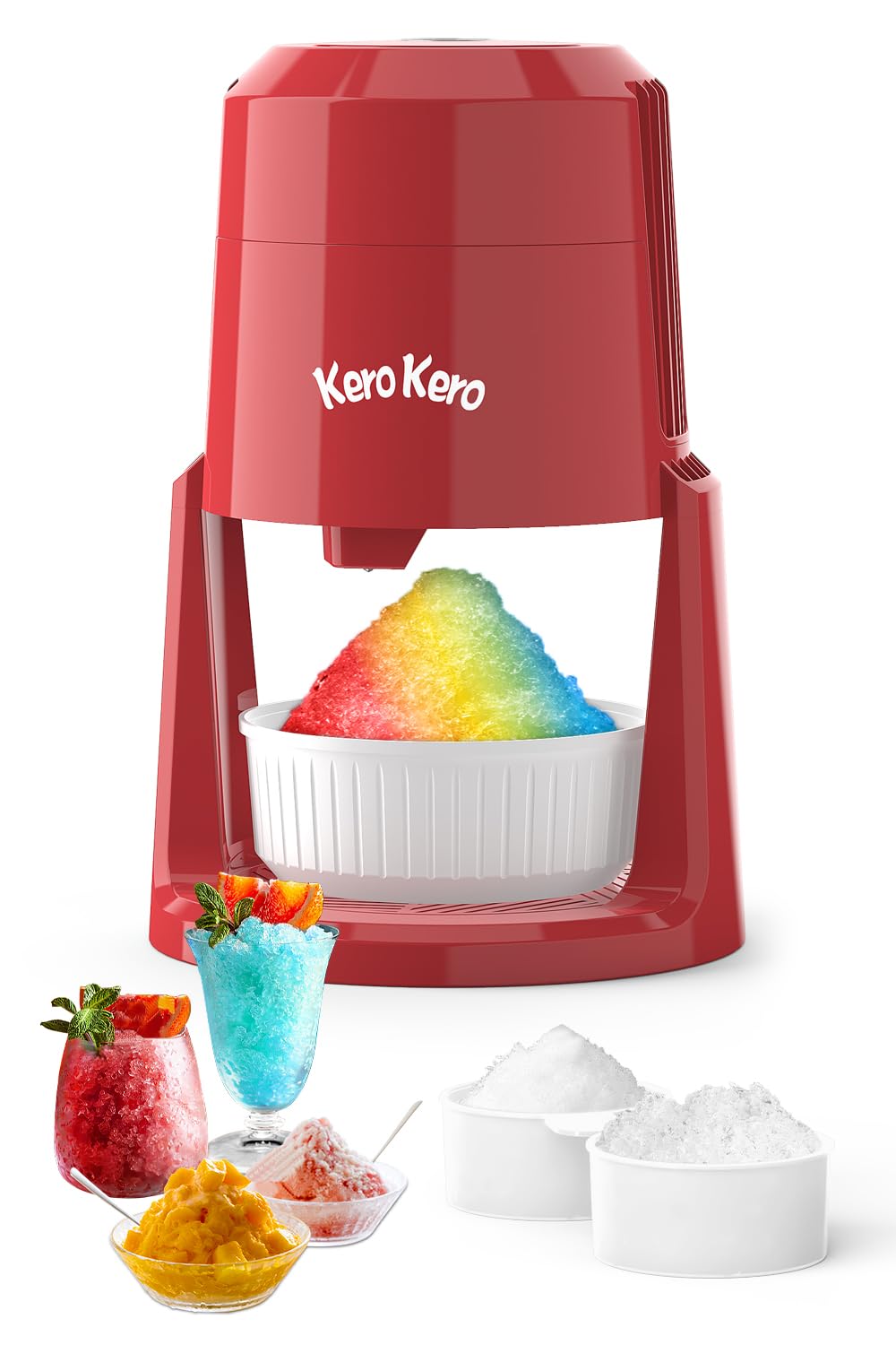 Photo 1 of Professional Shaved Ice Machine: RX03 Electric Snow Cone Maker & ICEE Machine for Home, 60W Power, 120V Universal Voltage, Create Fluffy Ice Snow Cones, Slushies and Frozen Treats-Red (Red)