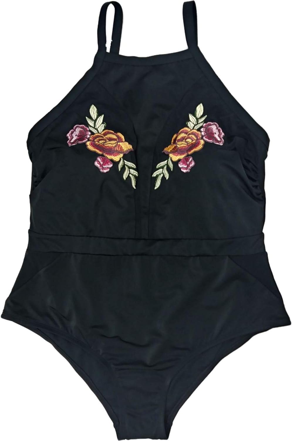 flower embroidered swimsuit