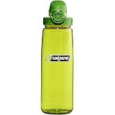Nalgene 24 oz On The Fly Lock-Top Water Bottle, Spring Green w/Iguana | Easy Chug Cap with Locking Lid, Cup Holder Size, BPA-Free, Durable &amp; Leak Proof, Slim Travel Bottle for School &amp; Sports