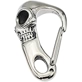Heavy Metal Skull Key Clasp Carabiner Biker Stainless Steel Keychain