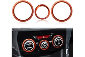 Auovo AC Climate Control Knob Outer Ring Covers Accessories for Forester 2019-2024 Crosstrek 2018-2023 Impreza 2017-2023 Interior for Car Air Condition Switch Control Trim (Red Orange)