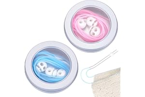 CRAFTYMELODY 6m 2 Colors Hollow Pipe Rubber Tube Cords with 6Pcs Double Hole Drawstring Stopper Fastener Buttons with 2Pcs Ir