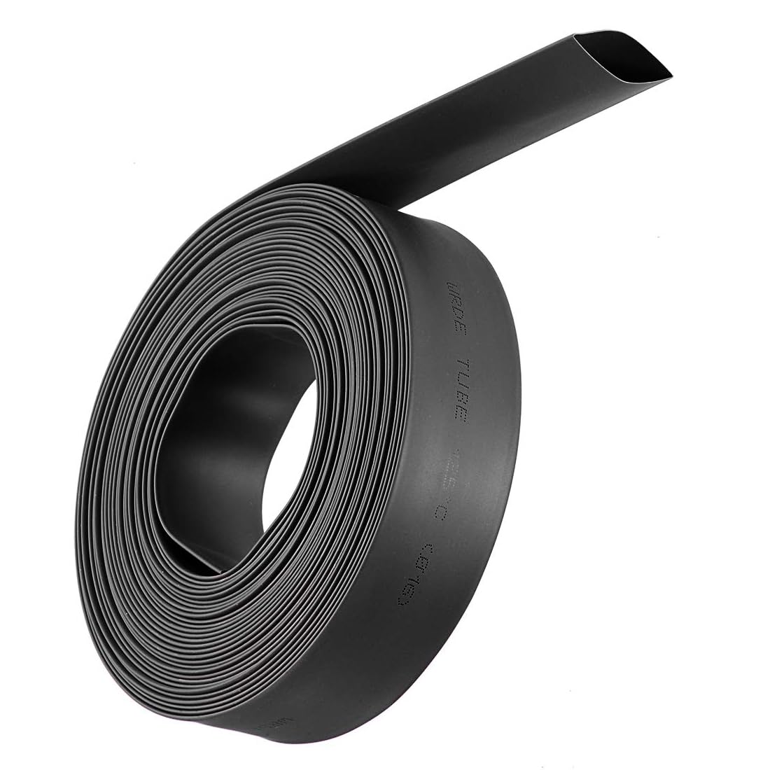 Unifizz Heat Shrink Tubing 16mm Dia 26mm Flat Width 2:1 Ratio Shrinkable Tube Cable Sleeve 7m - Black