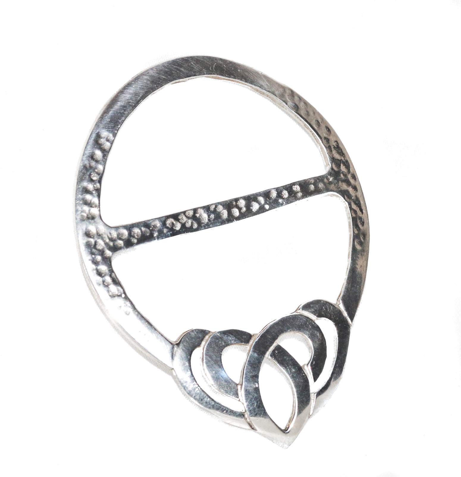 Celtic Heart Large Pewter Scarf Ring