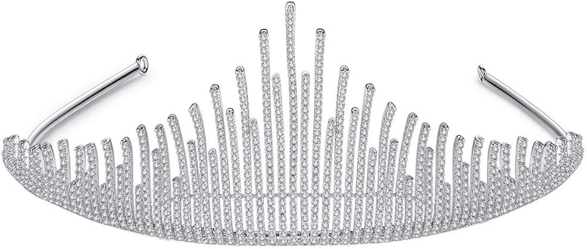 Amazon Com Onefeart White Gold Plated Crown Hair Clip For Women