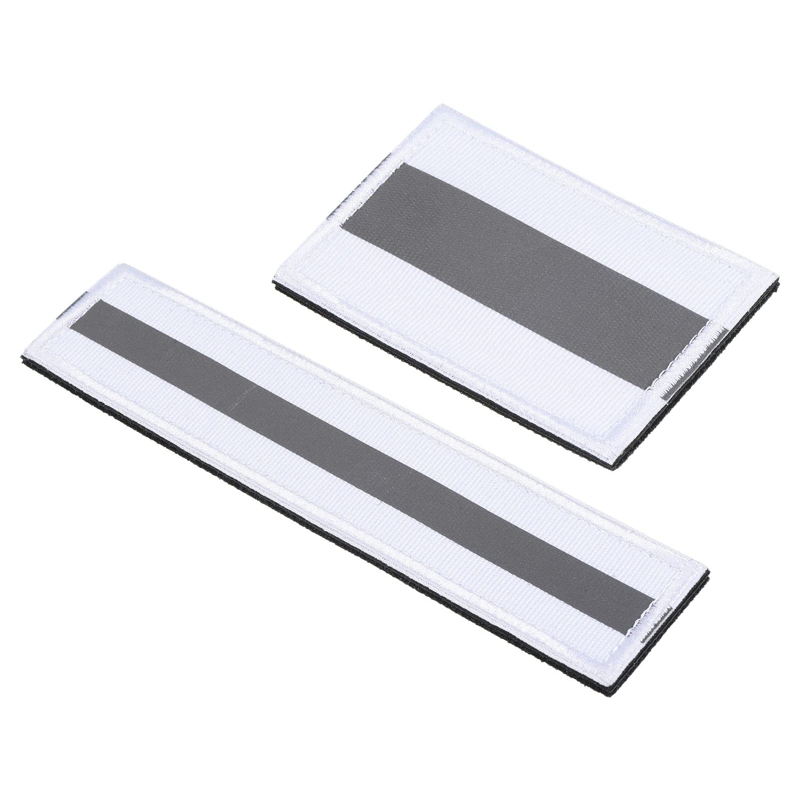 PATIKIL Reflective Patch 1x6 2x3, 2 Pcs Hook and Loop Fastener Safety Appliques for Night Sportsperson Worker Hiker, White