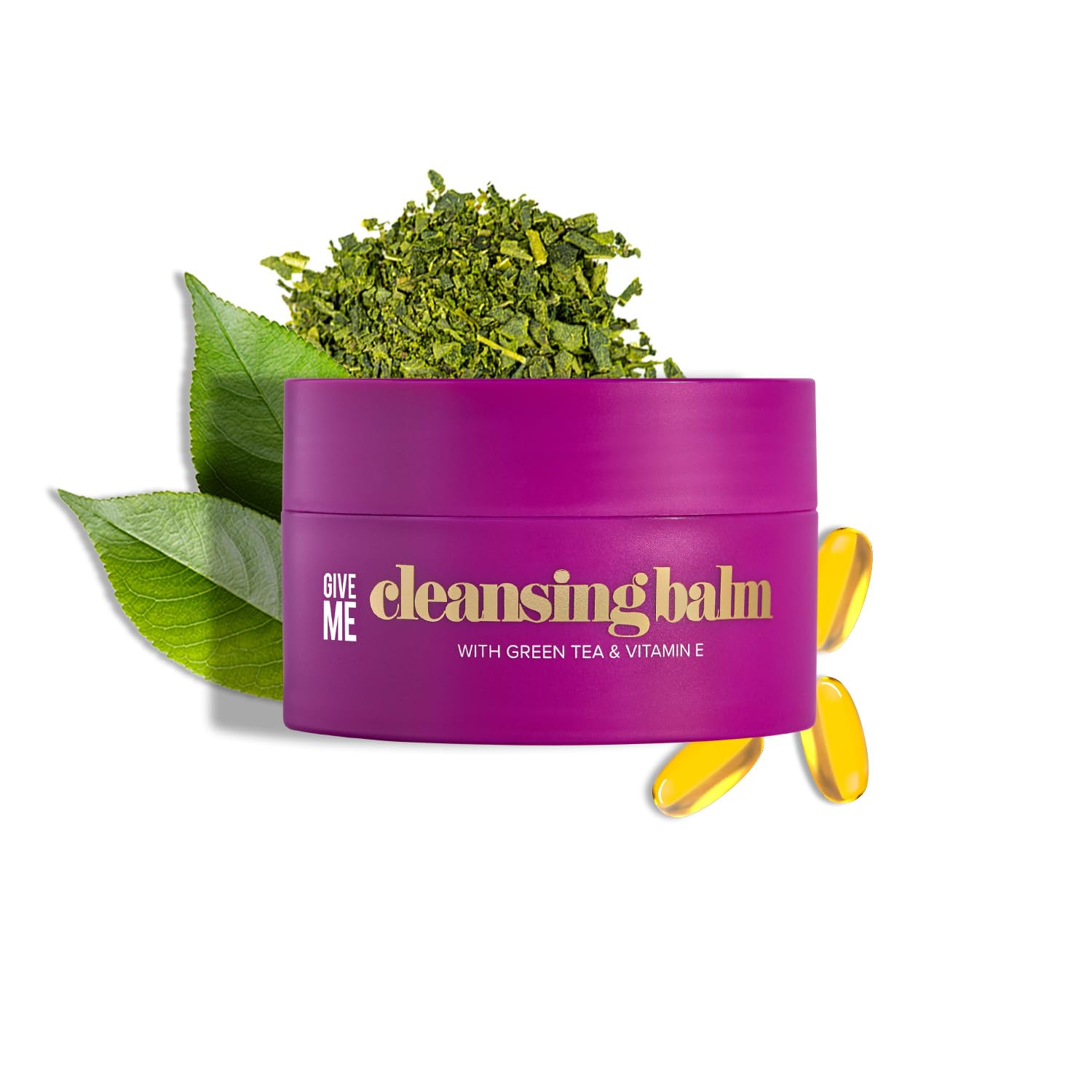 Give Me Cosmetics Cleansing Balm, Makeup Remover with Green Tea and Vitamin E, Hydrates Removes Impurities Dirt and Pollutants, Paraben Free