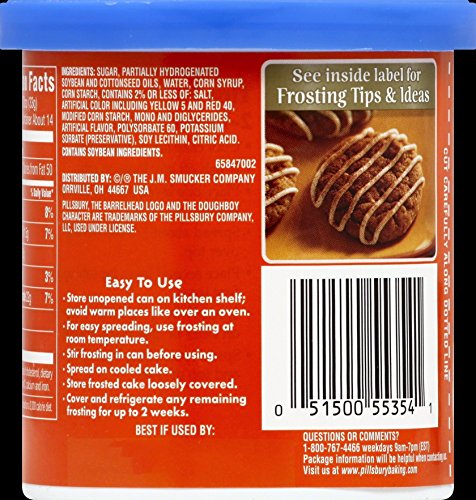 Pillsbury Cream Cheese Flavored Frosting, 16 Ounce (Pack of 8)