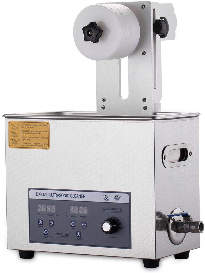INTBUYING Digital 6L Vinyl Ultrasonic Record Cleaner Ultrasonic Cleaning Machine Professional Stainless Steel Industrial Ultrasonic Cleaner Eyeglasses Jewelery Cleaner (6 discs) (Item #300042)