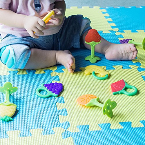 Baby Teether Toys (4 Pack) - Soft Silicone Fruit Teething Toys Set For Toddlers & Infants, Baby Gum Massager by Ashtonbee - Thumbnail 6