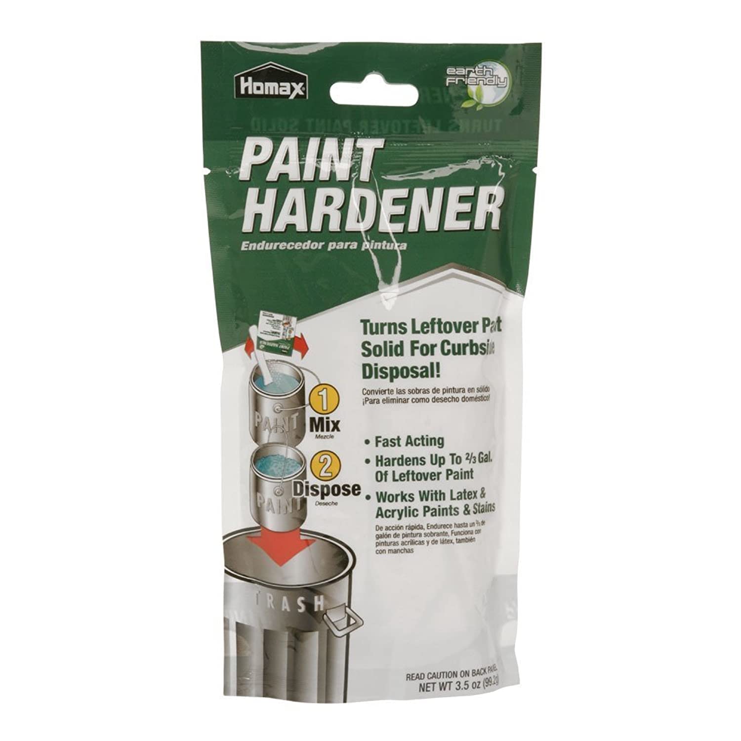 Homax Paint Hardener 3.5 oz. | Fast, Safe Paint Solidification for Easy Disposal