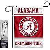 Alabama Crimson Tide Garden Banner Flag with Flag Pole Stand Set