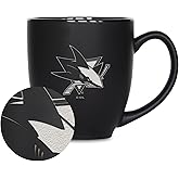 Rico Industries NHL Hockey 15oz Matte Black Ceramic Bistro Mug