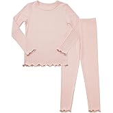 babee Reshinee Baby Girls Pajamas Sets 2-8Y Toddler Kids Soft Comfy Modal Tencel Long-Sleeve Snug fit Sleepwear pjs
