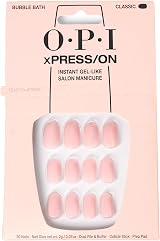 OPI xPRESS/ON Bubble Bath Short Round Nails with Glue - Nude Pink 30 Tips