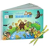 Sticker Books for Kids Animals Stickers for Kids, Toddler Stickers Aesthetic, 700+Animal Habitats Sticker Preschool Learning Activities for Kids Ages 3-5, Coloring for Kids Ages 2-4 (Animal Habitat)