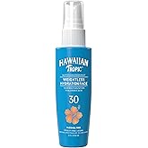 Hawaiian Tropic Weightless Hydration Water Mist for Face SPF 30, 2.1 Fl Oz, Travel Size SPF Face Mist Hydrating Spray, Non-Comedogenic Sunscreen Facial Mist, Non-Aerosol Sunscreen Spray, 2.1 Fl Oz