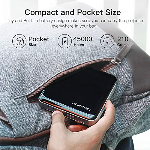 APEMAN NM4 Mini Portable Projector, Video DLP Pocket Projector for Home and Outdoor Entertainment, S - //coolthings.us