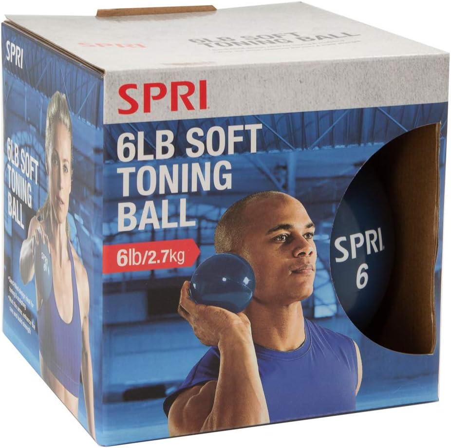 SPRI 6 LB Soft Toning Ball Hand Held Medicine Ball for Exercise Women Men Fitness Strength Training Equipment: Health & Personal Care
