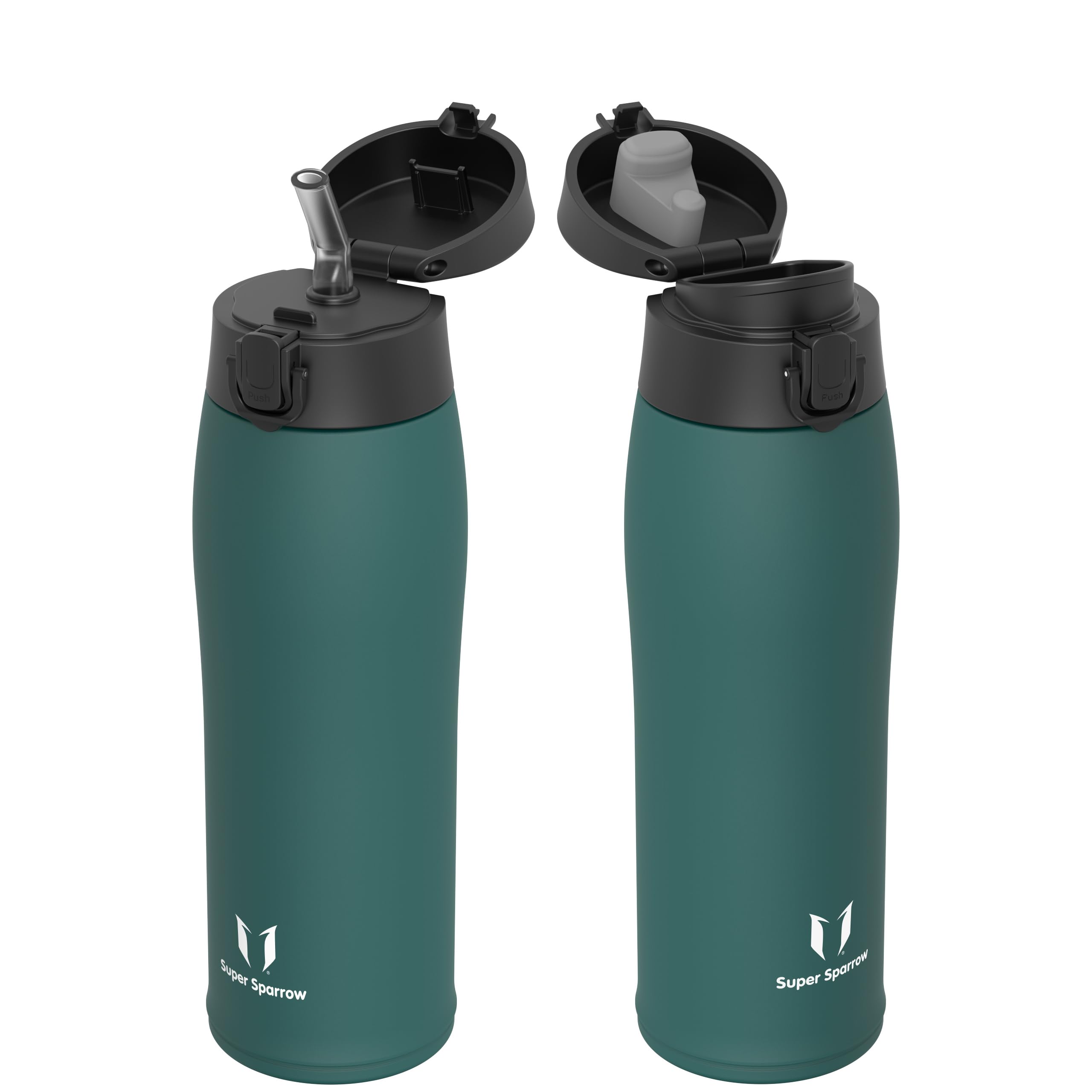 Super Sparrow Water Bottle Stainless Steel 18/8 - Travel Mug - 750ml - Insulated Metal Water Bottle - BPA Free - Leakproof Drinks Bottle