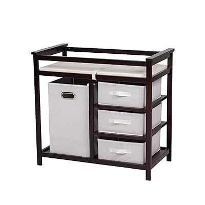 espresso changing table with drawers