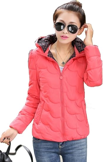 Amazon Co Jp レディース 春物アウター 人気のダウンジャケットです 少し暖かな冬や春のトップスに最適です 色も春コーデ フード付き 限定 巾着袋付き L 桜色 服 ファッション小物