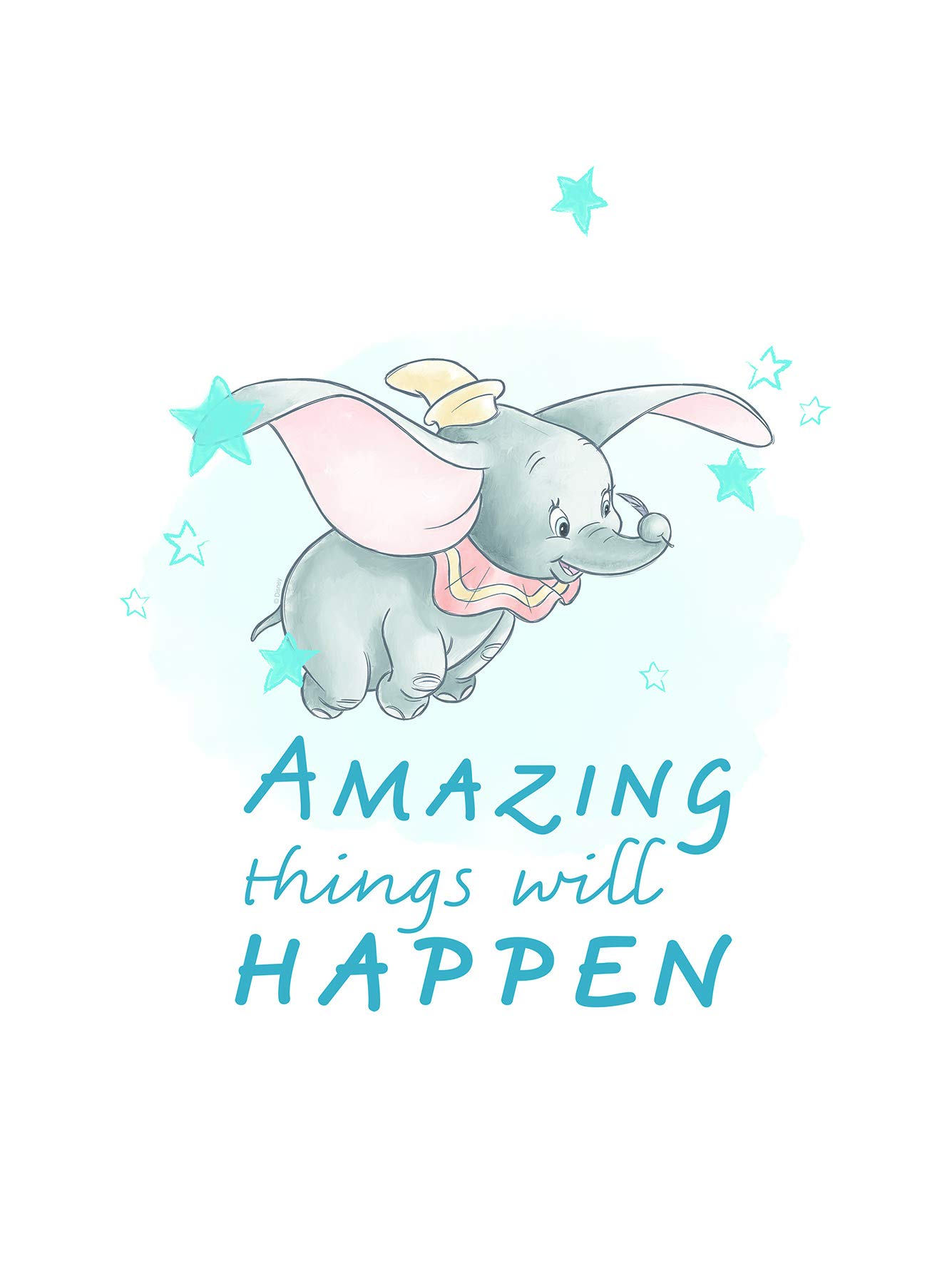 Komar Disney Wall Picture | Dumbo Amazing | Children's Room, Baby Room, Decoration, Art Print | Size 30 x 40 cm (Width x Height) | No Frame | WB024-30 x 40 cm