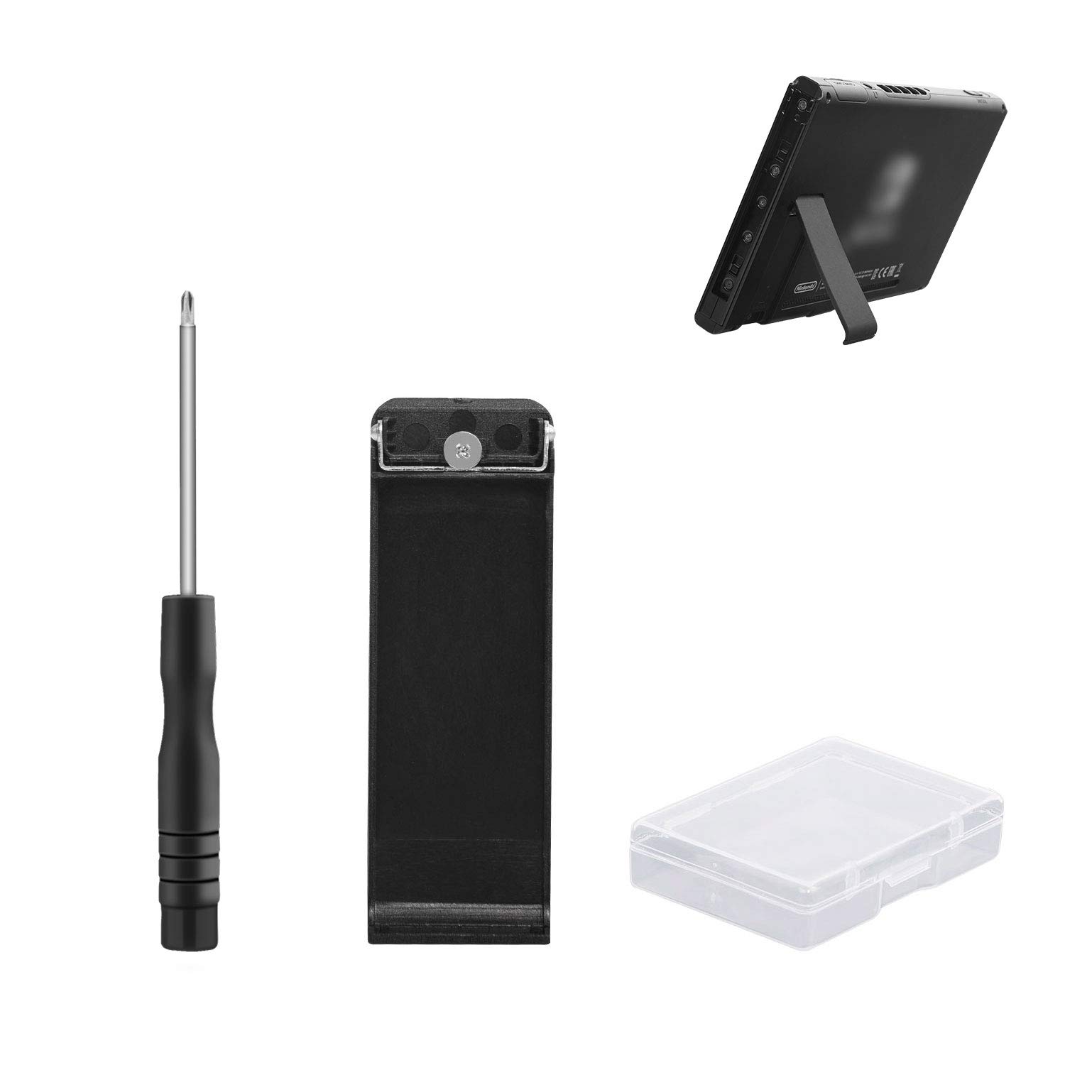 Kickstand Back Shell Holder Back Bracket for Nintendo Switch Console, Replacement Kickstand Repair Kit with Screwdriver