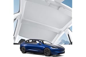 Motrobe 2026 Tesla Model 3 Highland Sunshade Roof [Sag-Free No Gaps] Glass Roof Sun Shade [Ice-Crystal Coatings] Sun Protection Heat Insulation Sunroof Model 3 Highland Accessories 2024-2026 Gray