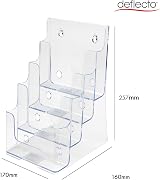 Deflecto 4 Tier A5 Portrait Literature Holder Pack of 4 Multi-Tier File Holder view 2