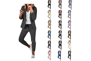 Aniywn Two Piece Outfit for Women Blazer Suit Lounge Set Womens Front Open Cardigan Work Casual Office Jackets and Pnats Set