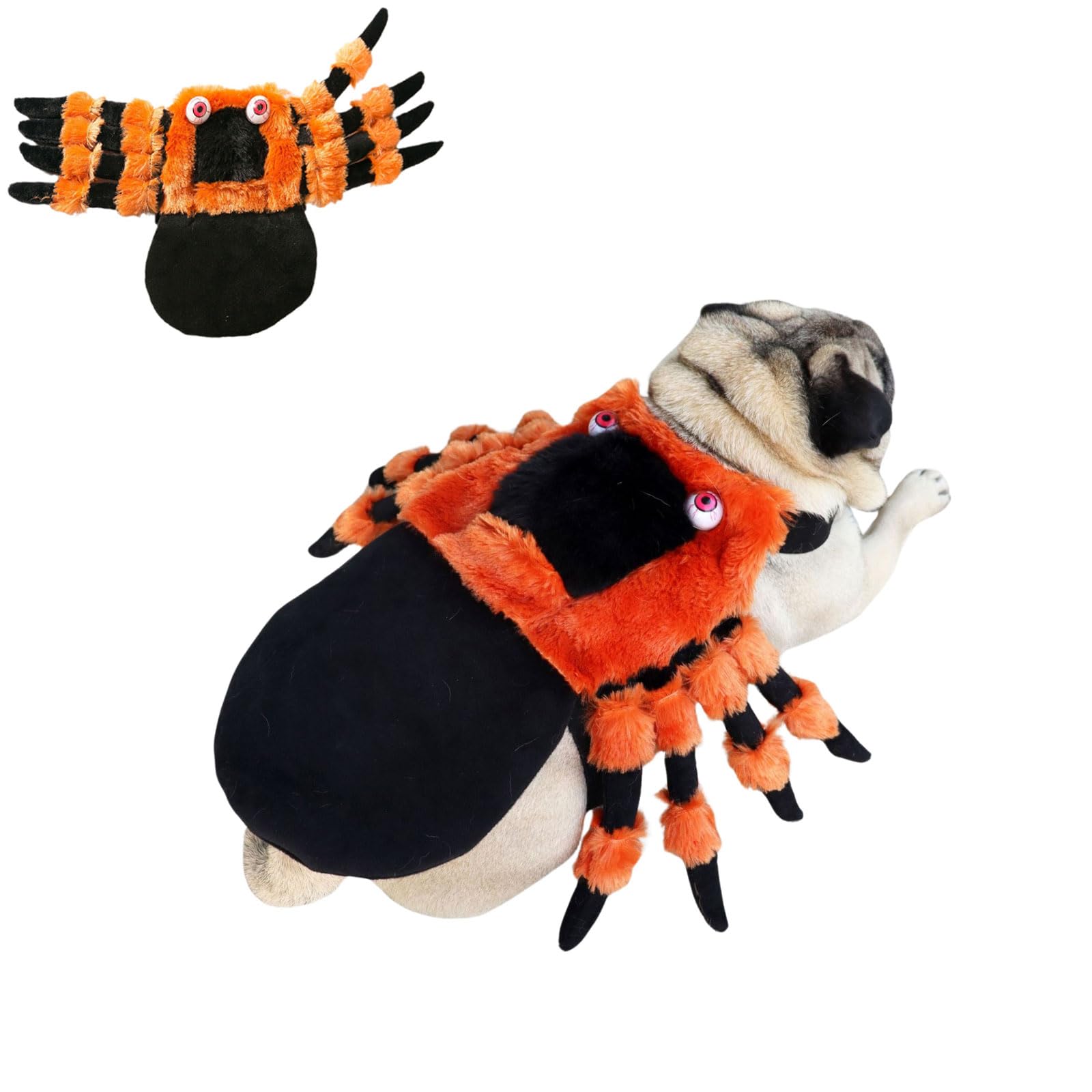 BT Bear Pet Halloween Costume,Spider Dog Halloween Cloak Holiday Dress Up Cosplay Costumes(Orange,M)