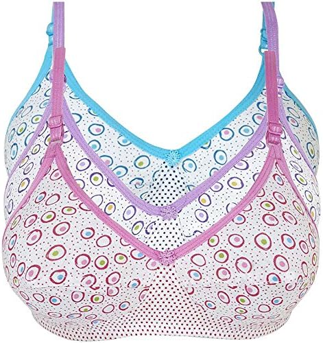 Framino Womens Bralette Everyday Ruby Printed Bra Pack of Three