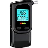 Portable Breathalyzer Alcohol Tester, Digital Breath Alcohol Detector with LCD Display, Dual Units%BAC g/L mg/L, Memory Function, Personal Alcohol Tester for Home & Travel