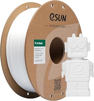 eSUN PLA Filament 1.75mm, PLA Basic 3D Drucker Filament Maßgenauigkeit +/- 0.03mm, 1KG Spule (2.2 LBS) Super Speedy PLA Filament für 3D Drucker, Weiß