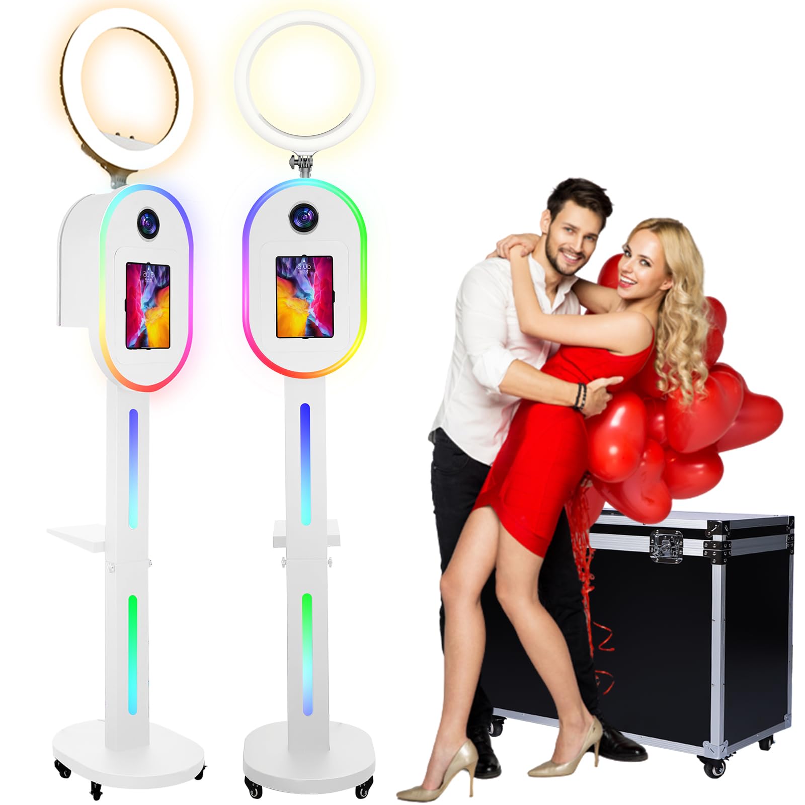 Photo 1 of **MISSING PARTS**
RDYMONKEY Photo Booth for All iPad and for Camera Dualuse Selfie Station Shell Stand APP Control RGB Ring Light Music Sync Light Box Photobooth Machine with Flight Case for Rental
