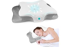 QIUBABYO Pain Relief Cervical Pillow for Neck Support,Adjustable Ergonomic Pillow Cozy Sleeping,Odorless Orthopedic Memory Foam Pillows,Contour Bed Pillow for Side Back Stomach Sleeper