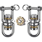 BeneLabel Heavy Duty Swing Swivel - Stainless Steel 360° Rotation Device for Web Tree Swing, Aerial Yoga, Hammock Chair - Smooth, Safe, and Durable - 770LB Capacity, 2 Pack