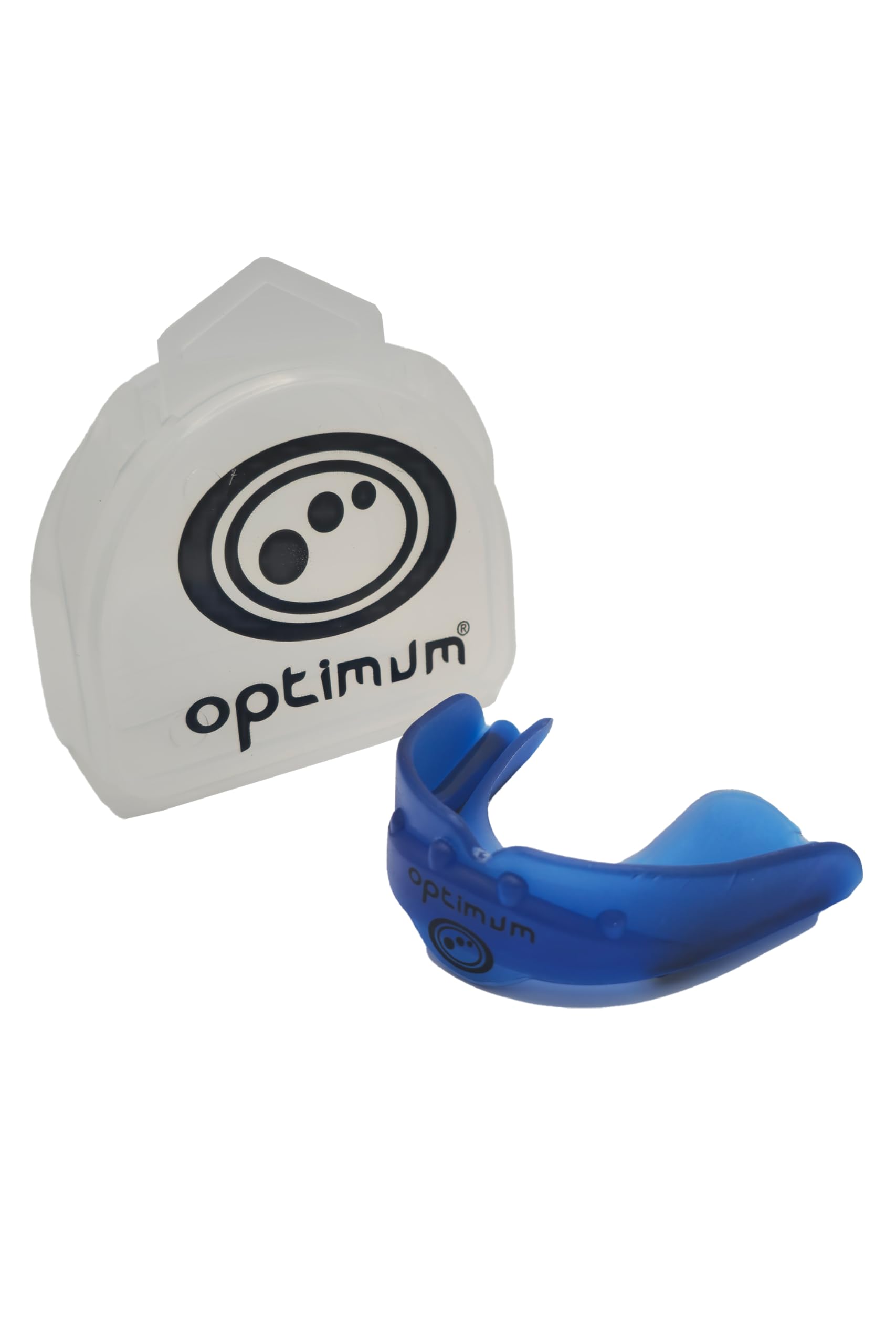 Optimum Matrix Mouthguard Gum Shield Slim Fit with Case for Rugby Hockey Boxing MMA Martial Arts Judo Karate Taekwondo Contact Sports - Blue, Junior